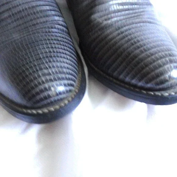 Acme Cowhide Lizard Reptile Embossed Cowboy Boots - Picture 5 of 9